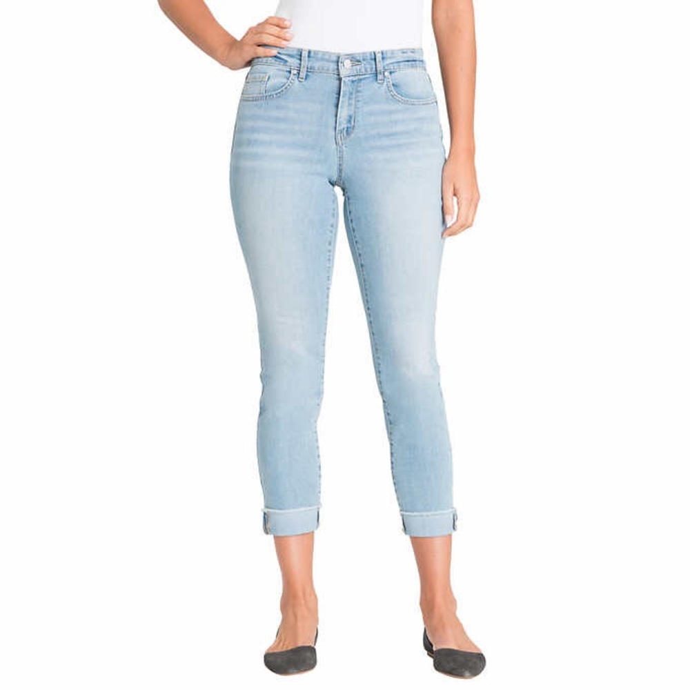 JS hi rise rolled crop stretch skinny jeans